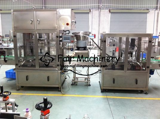 220VAC 0.4mpa Beverage Filling Production Line 35BPM Liquid Capping Labeling