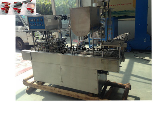 3PH PLC 950kg Cup Filling Sealing Machine 4KW For Jelly Cup