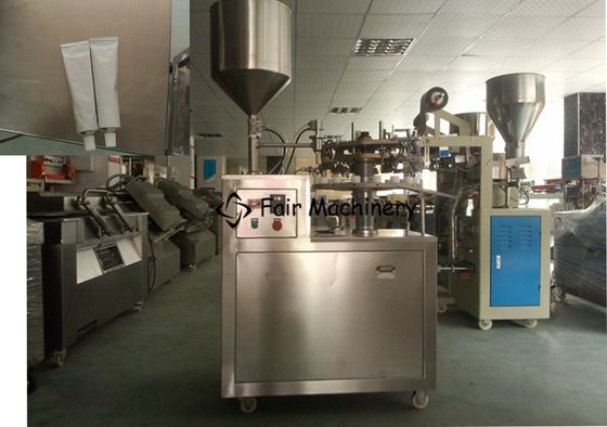 1.8Kw Aluminum Tube Sealing Machine , 0.2CBM/min 1PH Ointment Tube Filling Machine