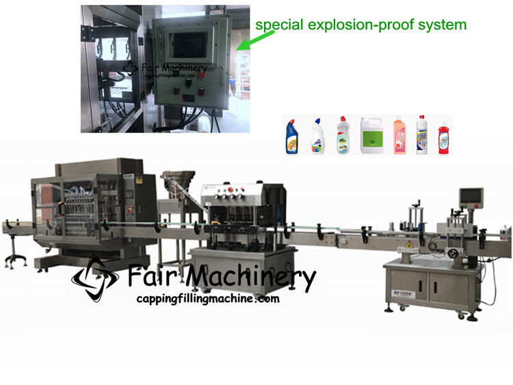 50HZ 1000ml Capping Filling Machine Liquid Bottle Labeling Sealing 2.8KW