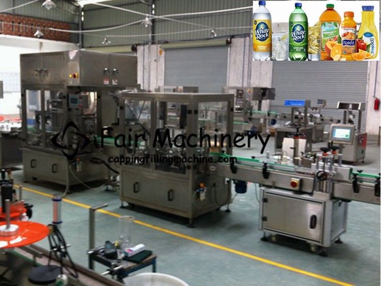 220VAC 0.4mpa Beverage Filling Production Line 35BPM Liquid Capping Labeling